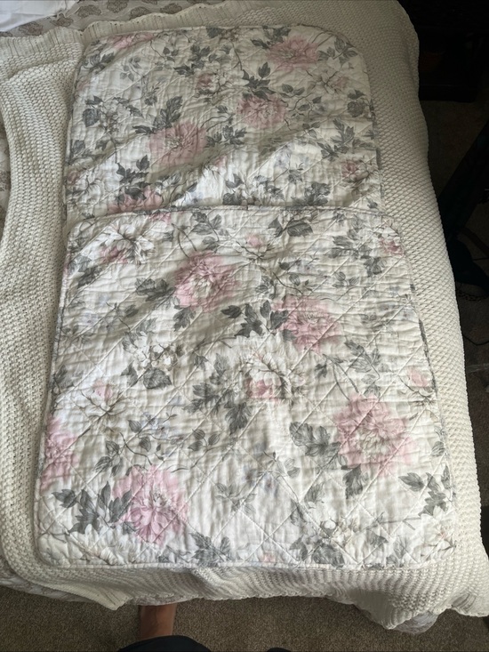 Shabby Chic Other - 2 Shabby Chic Floral Quilted Pillow Shams Set Queen 26x26 inches Linen Cotton